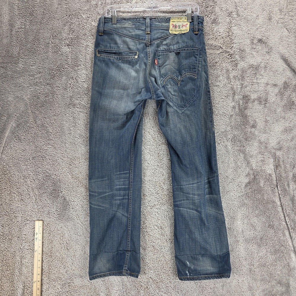 Vintage Levis Engineered Jeans Mens Blue Zip Fly Two Horse Denim Fits 31x28